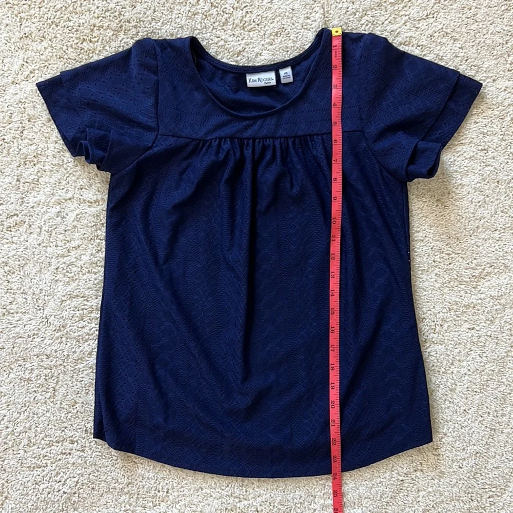 Kim Rogers Navy Blue Crochet Top